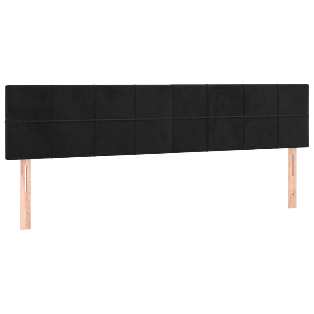 LED uzglavlje crno 160x5x78/88 cm baršunasto