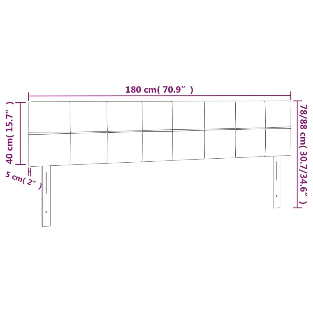 LED uzglavlje ružičasto 180x5x78/88 cm baršunasto