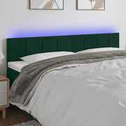 LED uzglavlje tamnozeleno 200x5x78/88 cm baršunasto