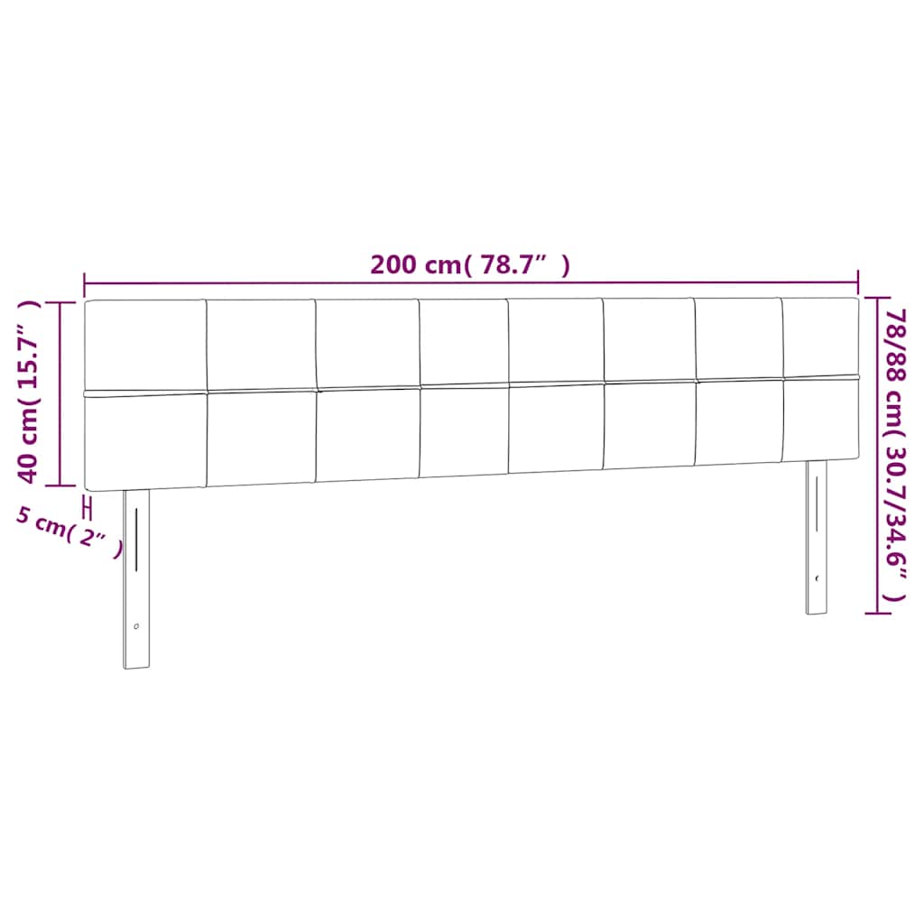 LED uzglavlje tamnoplavo 200x5x78/88 cm baršunasto