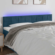 LED uzglavlje tamnoplavo 200x5x78/88 cm baršunasto