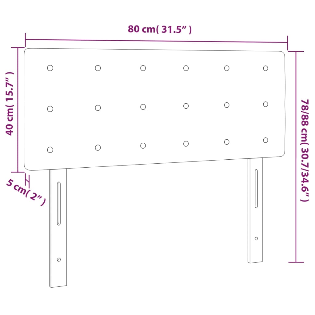 LED uzglavlje krem 80 x 5 x 78/88 cm od umjetne kože