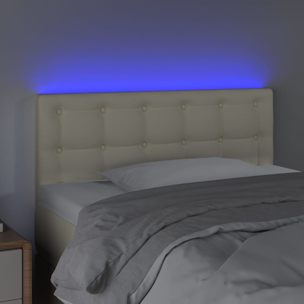 LED uzglavlje krem 90 x 5 x 78/88 cm od umjetne kože