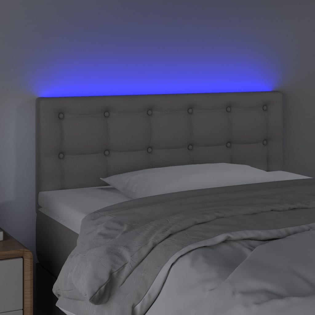 LED uzglavlje sivo 90 x 5 x 78/88 cm od umjetne kože