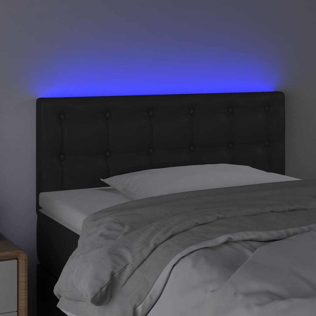 LED uzglavlje crno 100 x 5 x 78/88 cm od umjetne kože