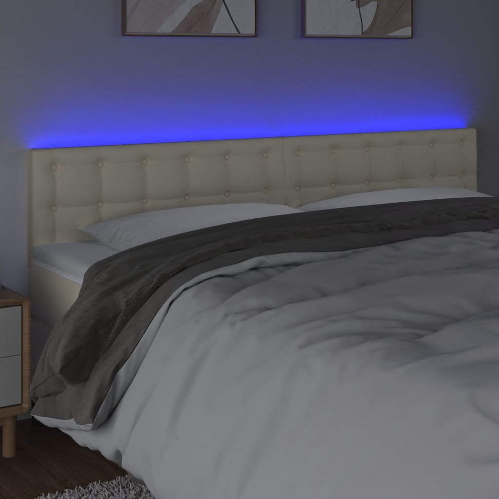 LED uzglavlje krem 180 x 5 x 78/88 cm od umjetne kože