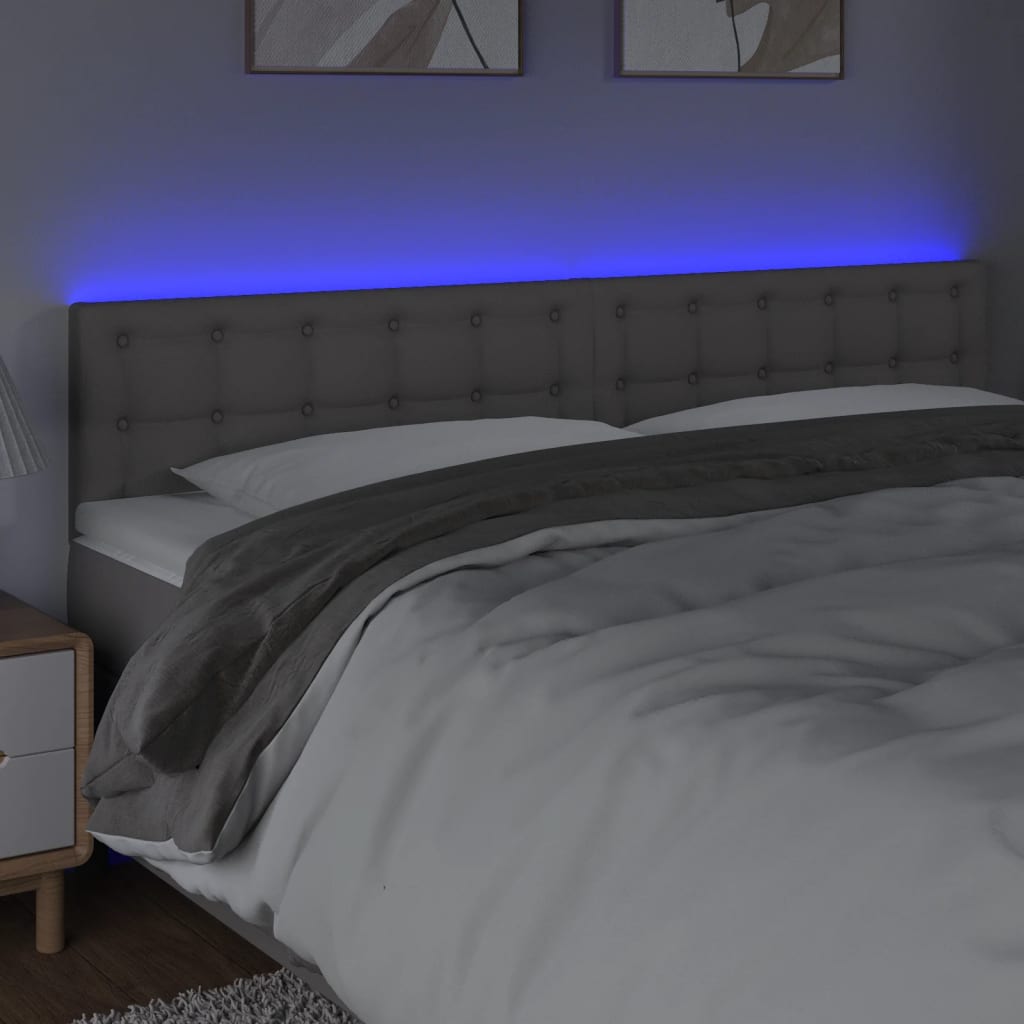 LED uzglavlje sivo 180 x 5 x 78/88 cm od umjetne kože