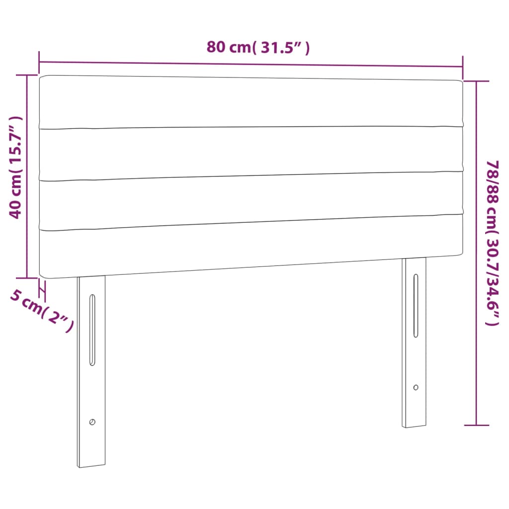 LED uzglavlje tamnosmeđe 80 x 5 x 78/88 cm od tkanine