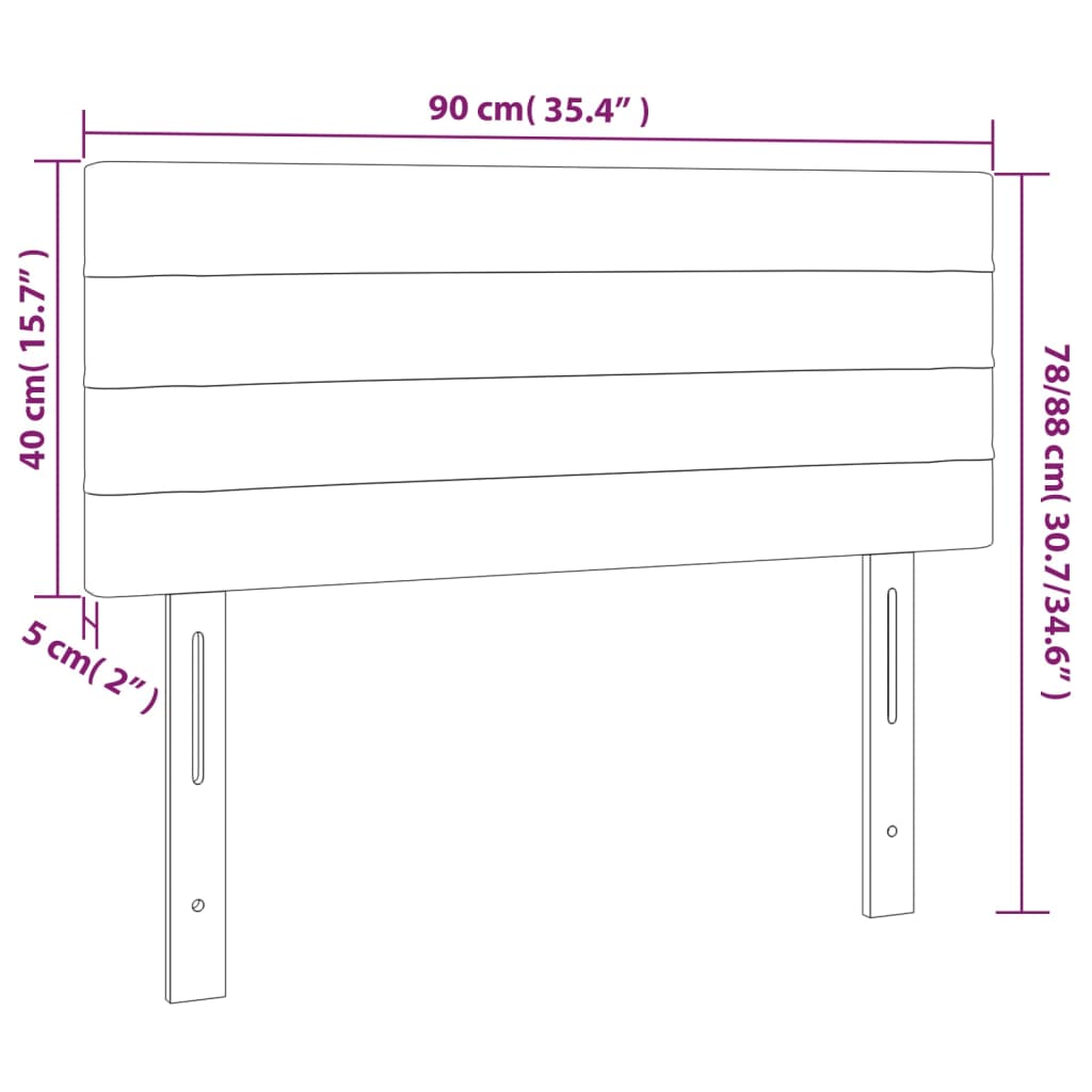 LED uzglavlje plavo 90x5x78/88 cm od tkanine
