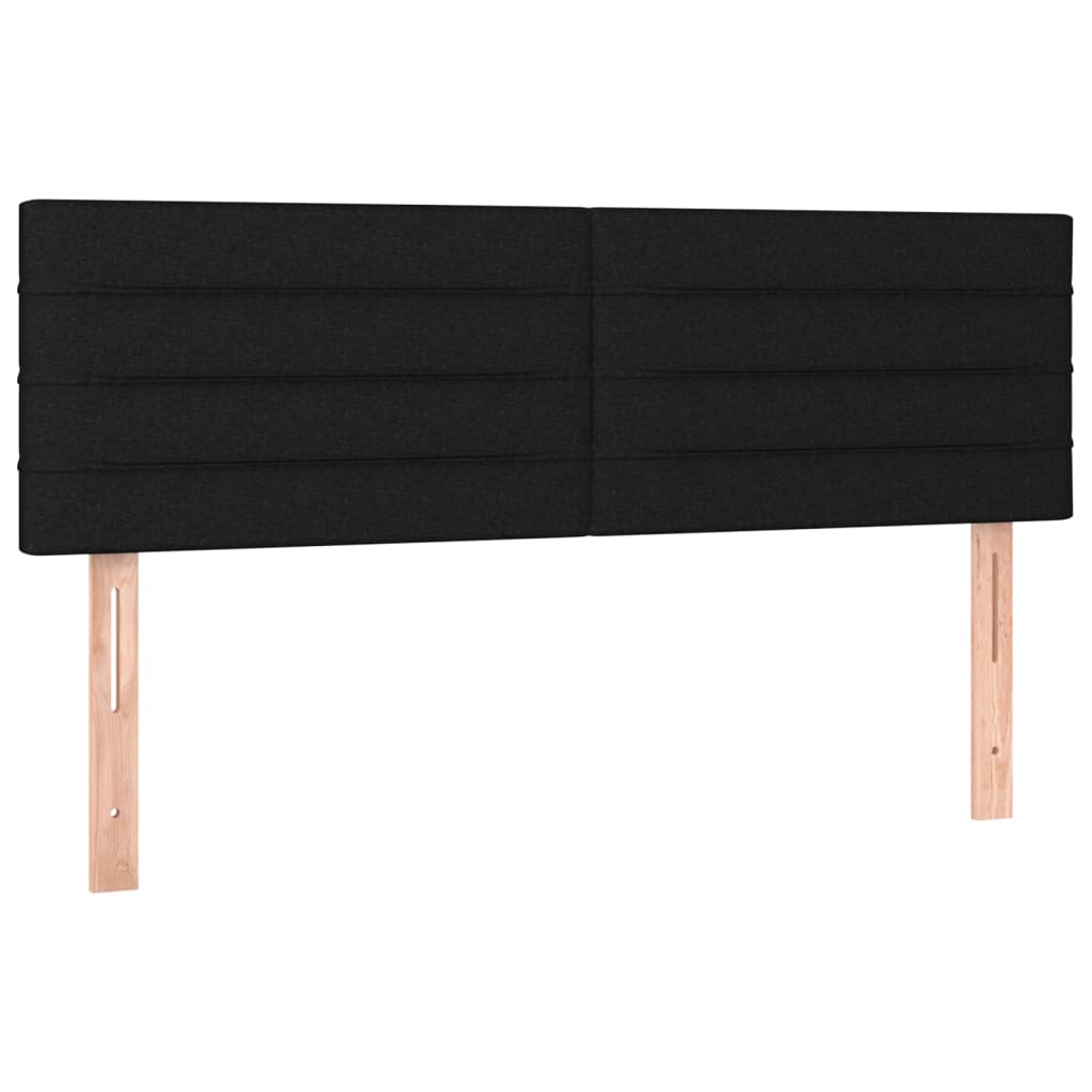 LED uzglavlje crno 144x5x78/88 cm od tkanine