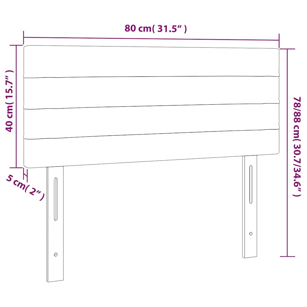 LED uzglavlje tamnozeleno 80 x 5 x 78/88 cm baršunasto