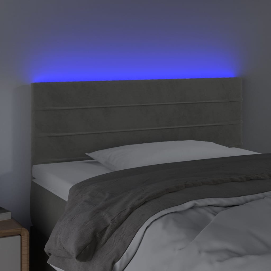 LED uzglavlje svjetlosivo 90x5x78/88 cm baršunasto