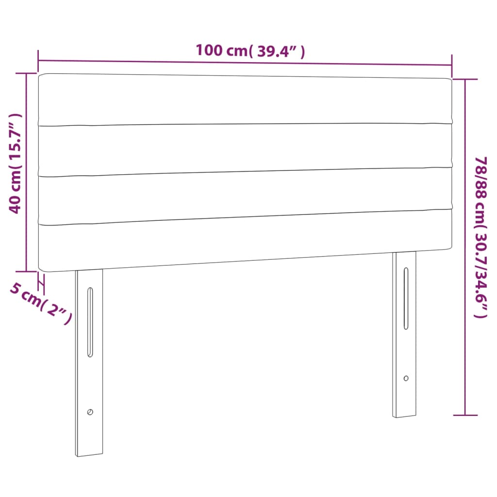 LED uzglavlje ružičasto 100x5x78/88 cm baršunasto