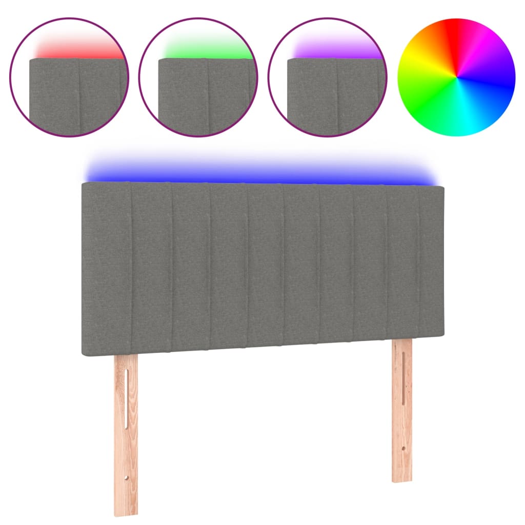 LED uzglavlje tamnosivo 80 x 5 x 78/88 cm od tkanine