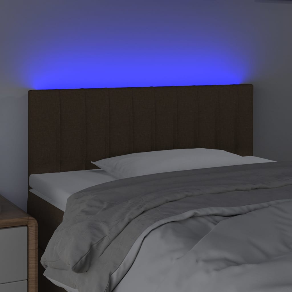 LED uzglavlje tamnosmeđe 90x5x78/88 cm od tkanine
