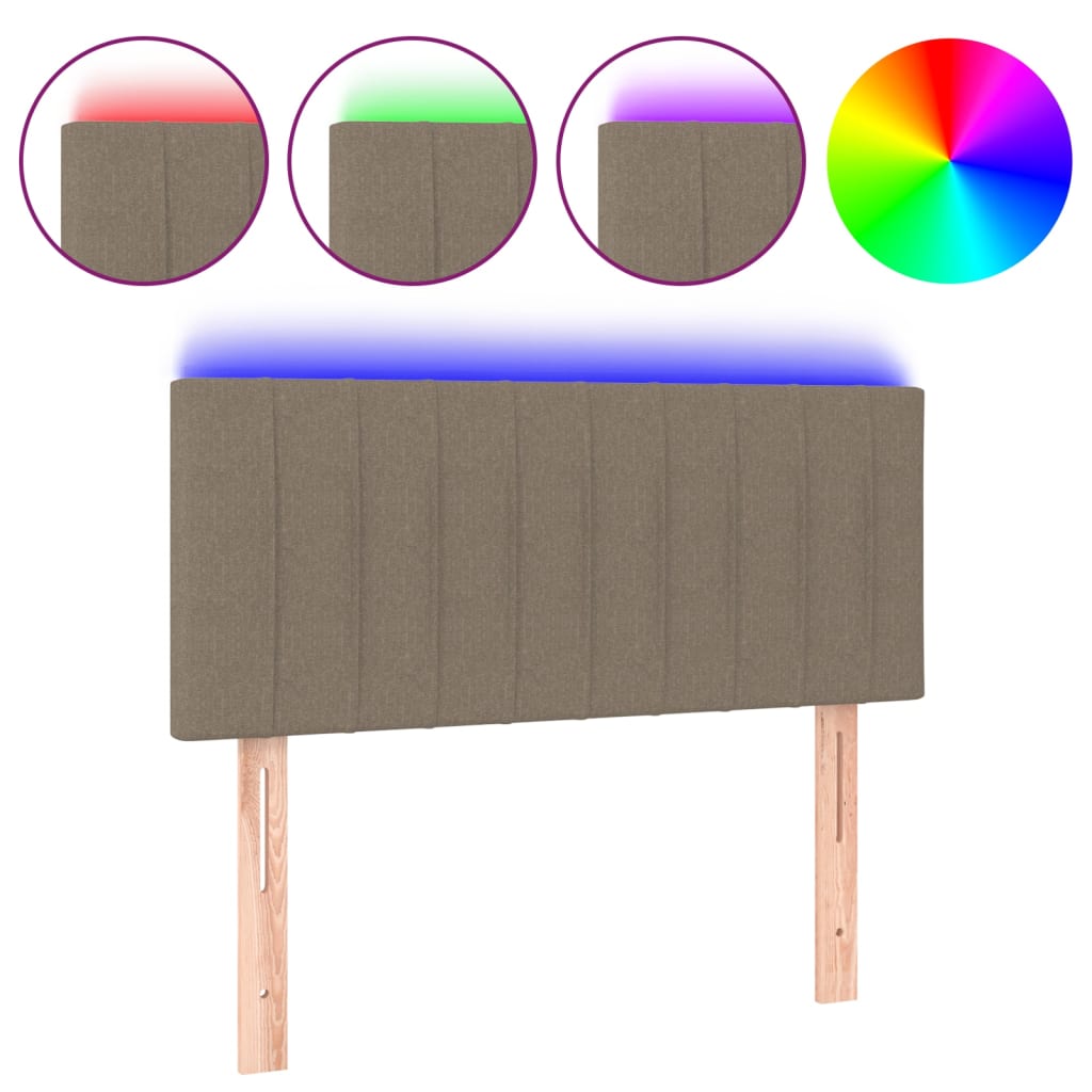 LED uzglavlje smeđesivo 90x5x78/88 cm od tkanine