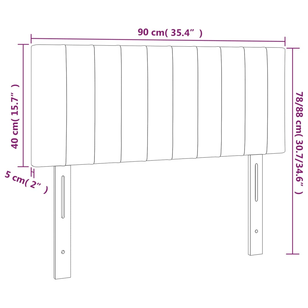 LED uzglavlje plavo 90x5x78/88 cm od tkanine