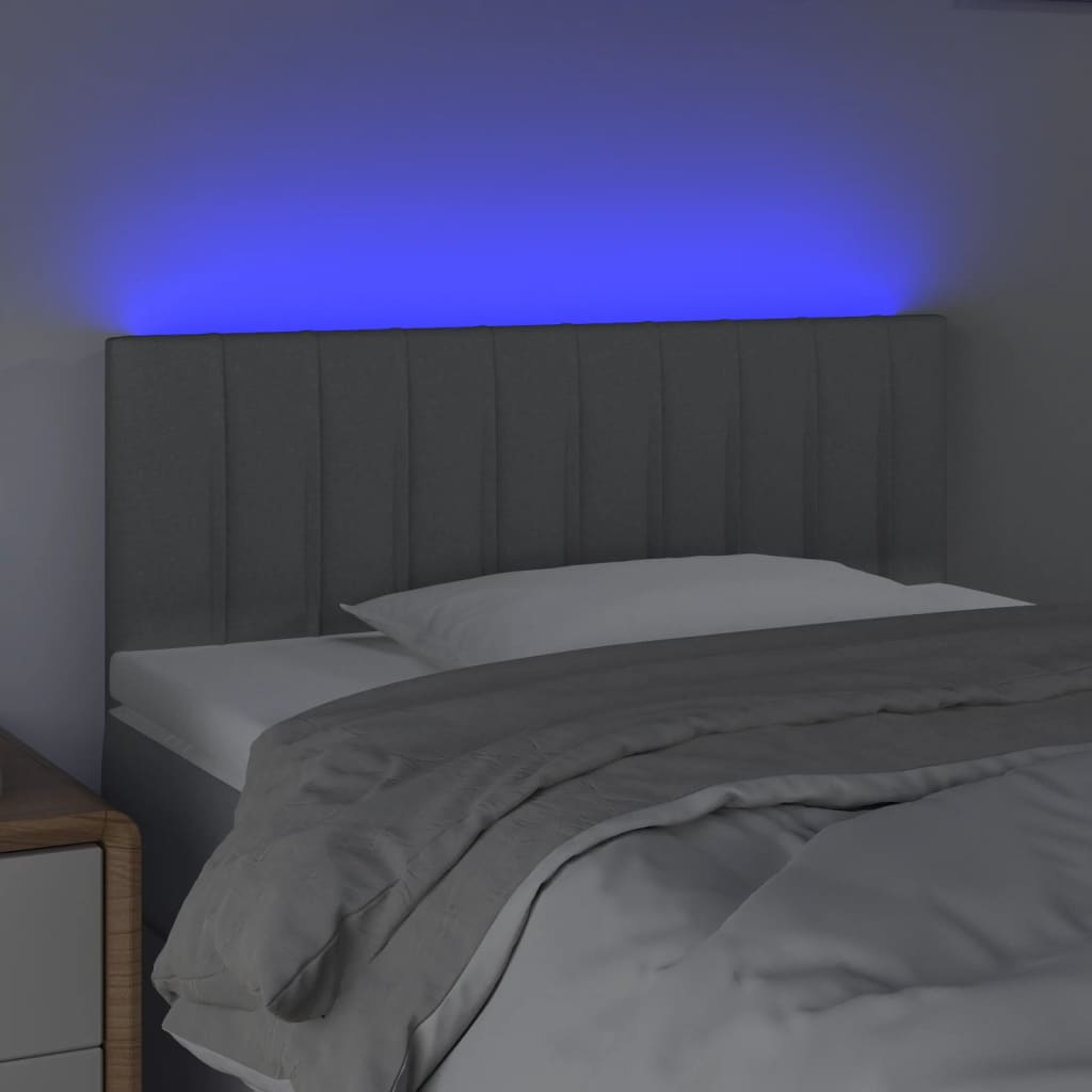 LED uzglavlje svjetlosivo 100x5x78/88 cm od tkanine