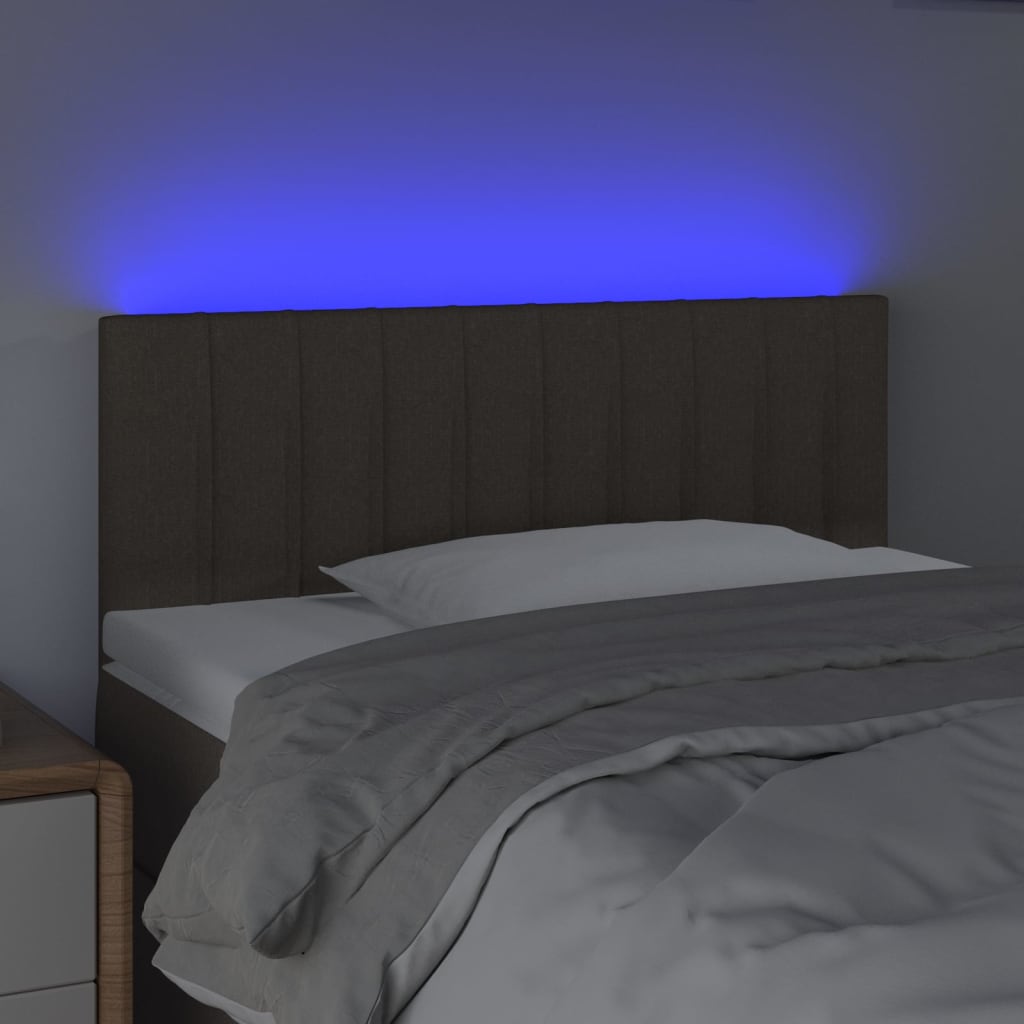 LED uzglavlje smeđesivo 100x5x78/88 cm od tkanine