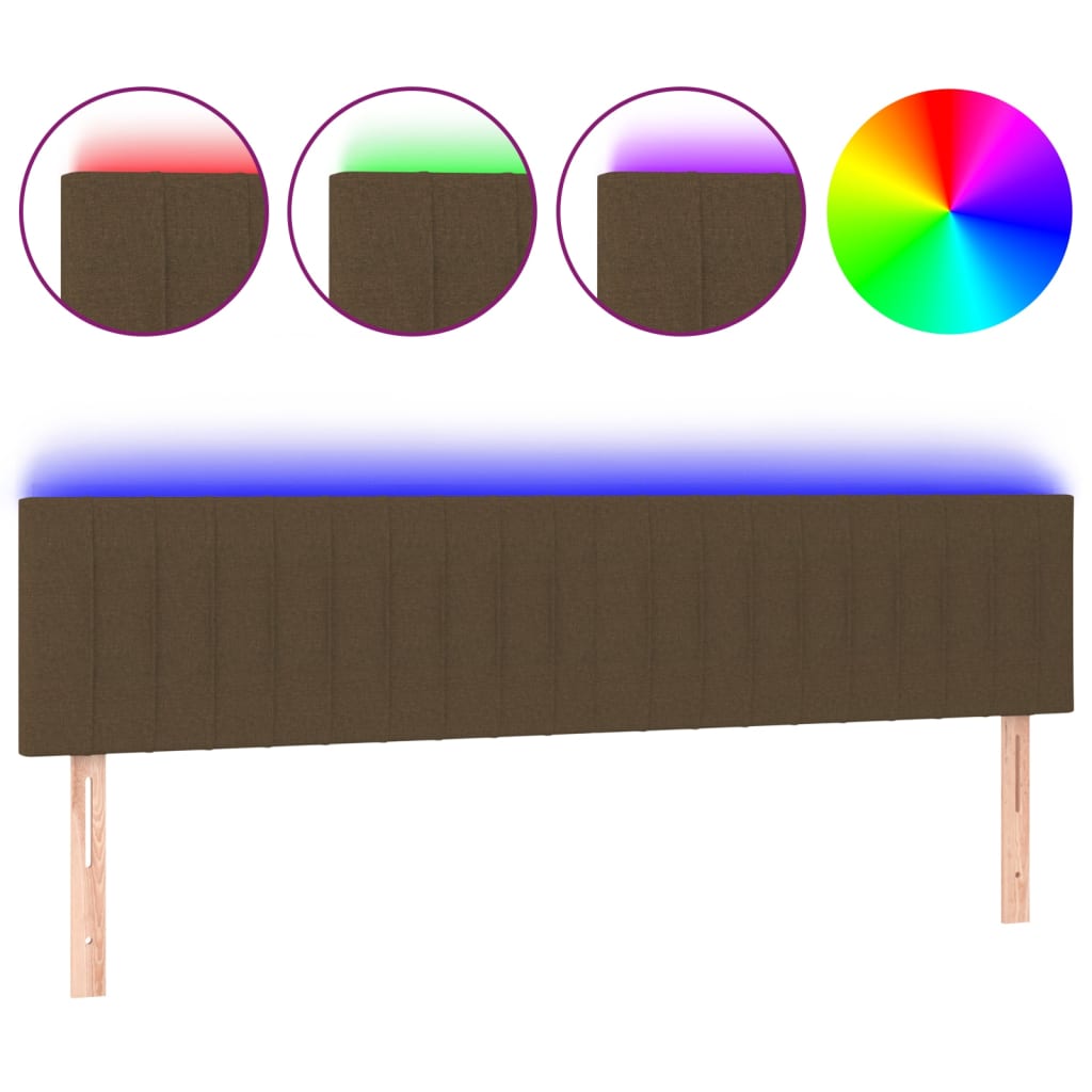LED uzglavlje tamnosmeđe 160x5x78/88 cm od tkanine
