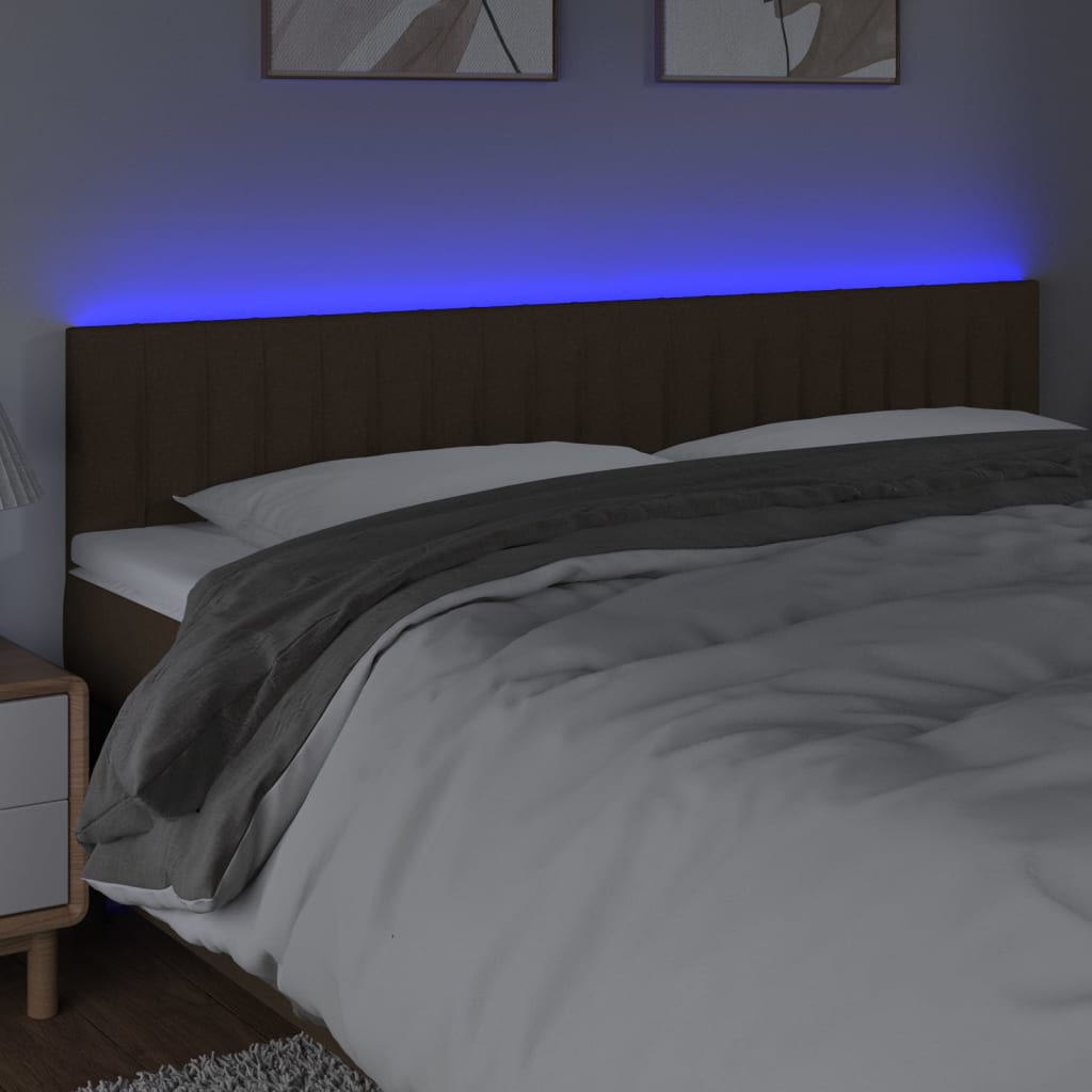 LED uzglavlje tamnosmeđe 160x5x78/88 cm od tkanine