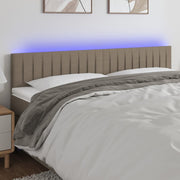 LED uzglavlje smeđesivo 160x5x78/88 cm od tkanine