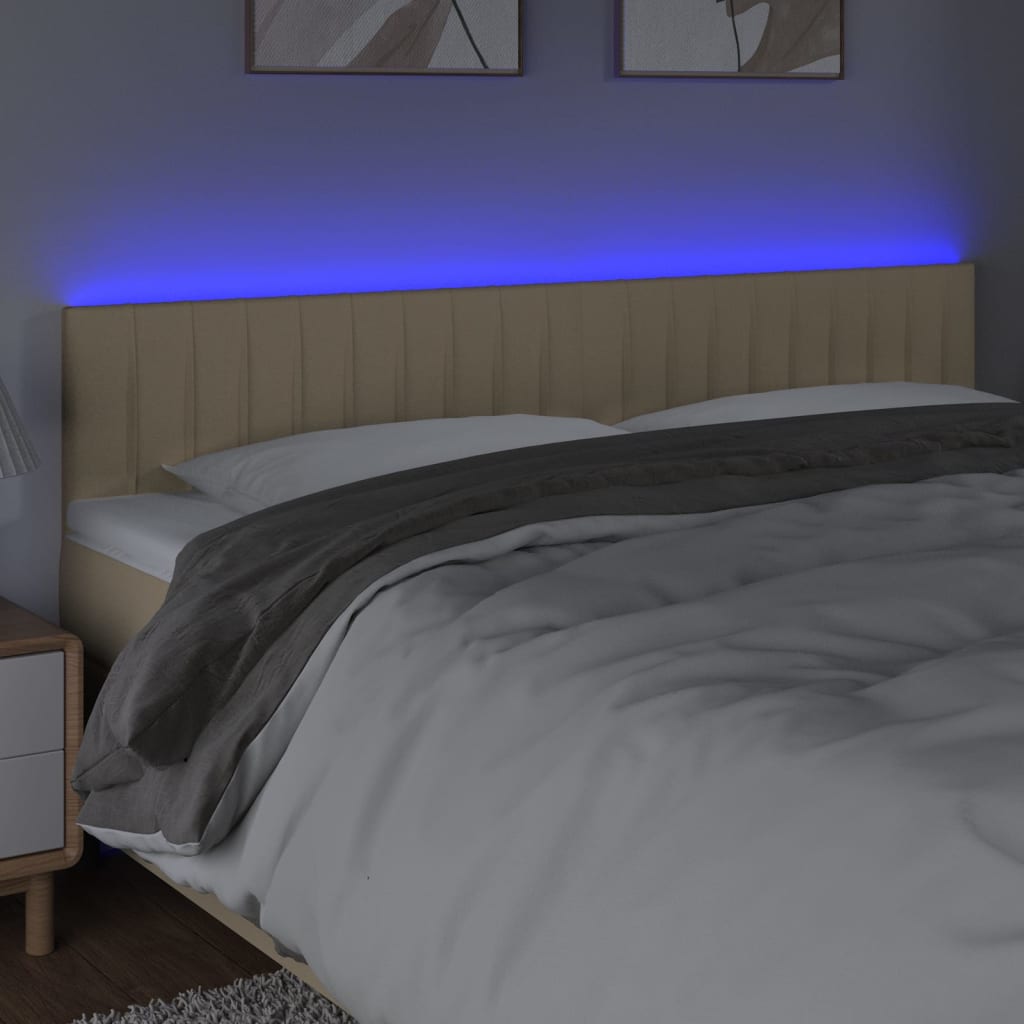 LED uzglavlje krem 180x5x78/88 cm od tkanine