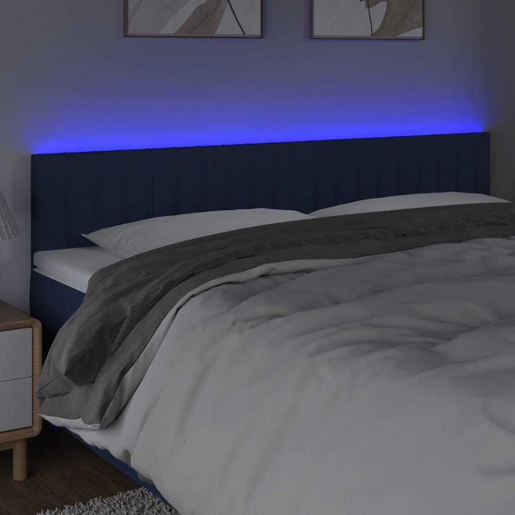 LED uzglavlje plavo 180x5x78/88 cm od tkanine
