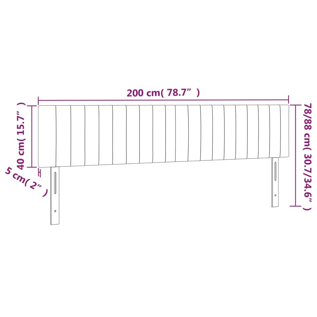 LED uzglavlje plavo 200x5x78/88 cm od tkanine