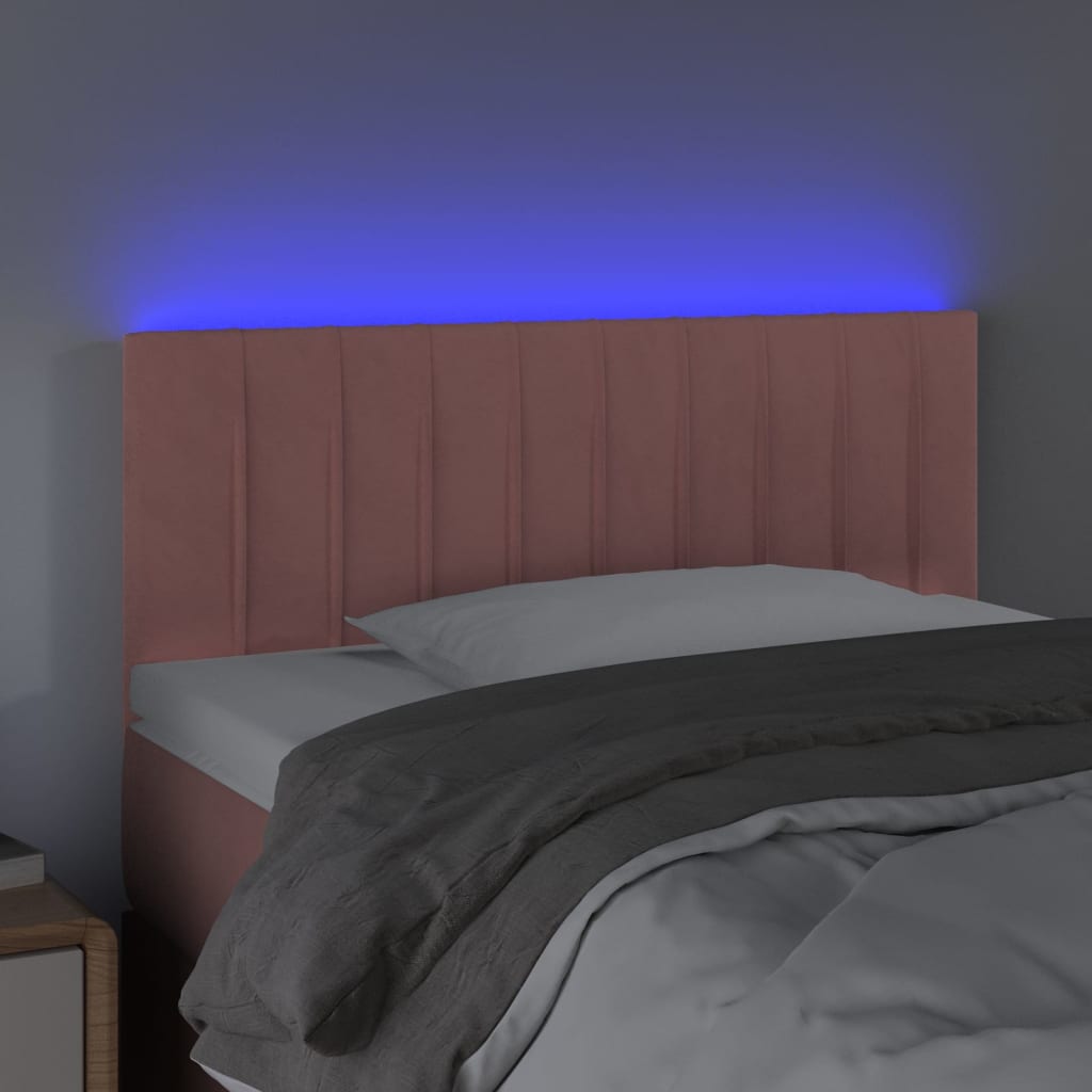 LED uzglavlje ružičasto 100x5x78/88 cm baršunasto