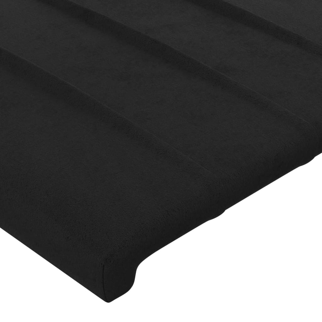 LED uzglavlje crno 180x5x78/88 cm baršunasto
