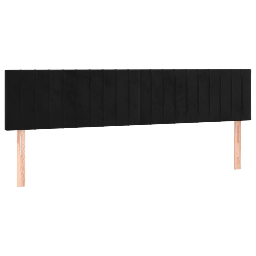 LED uzglavlje crno 200x5x78/88 cm baršunasto