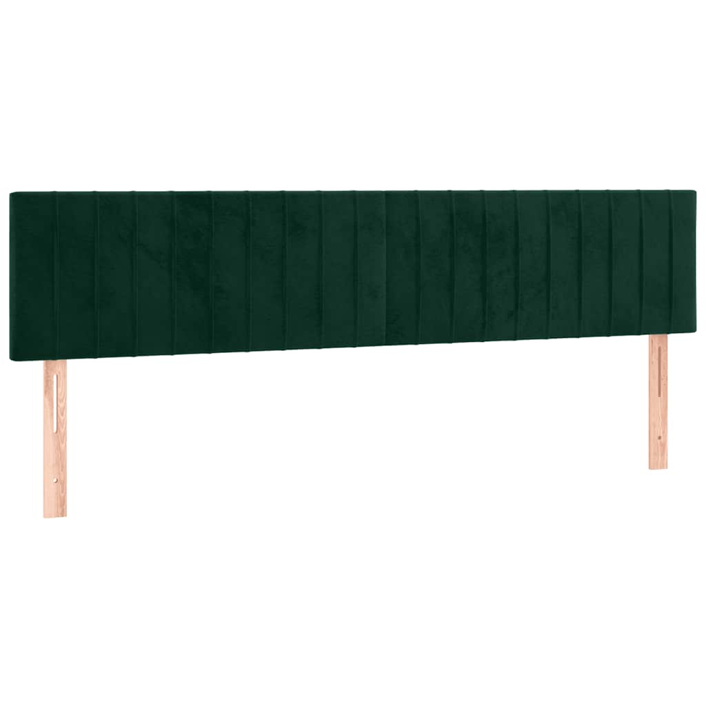 LED uzglavlje tamnozeleno 200x5x78/88 cm baršunasto