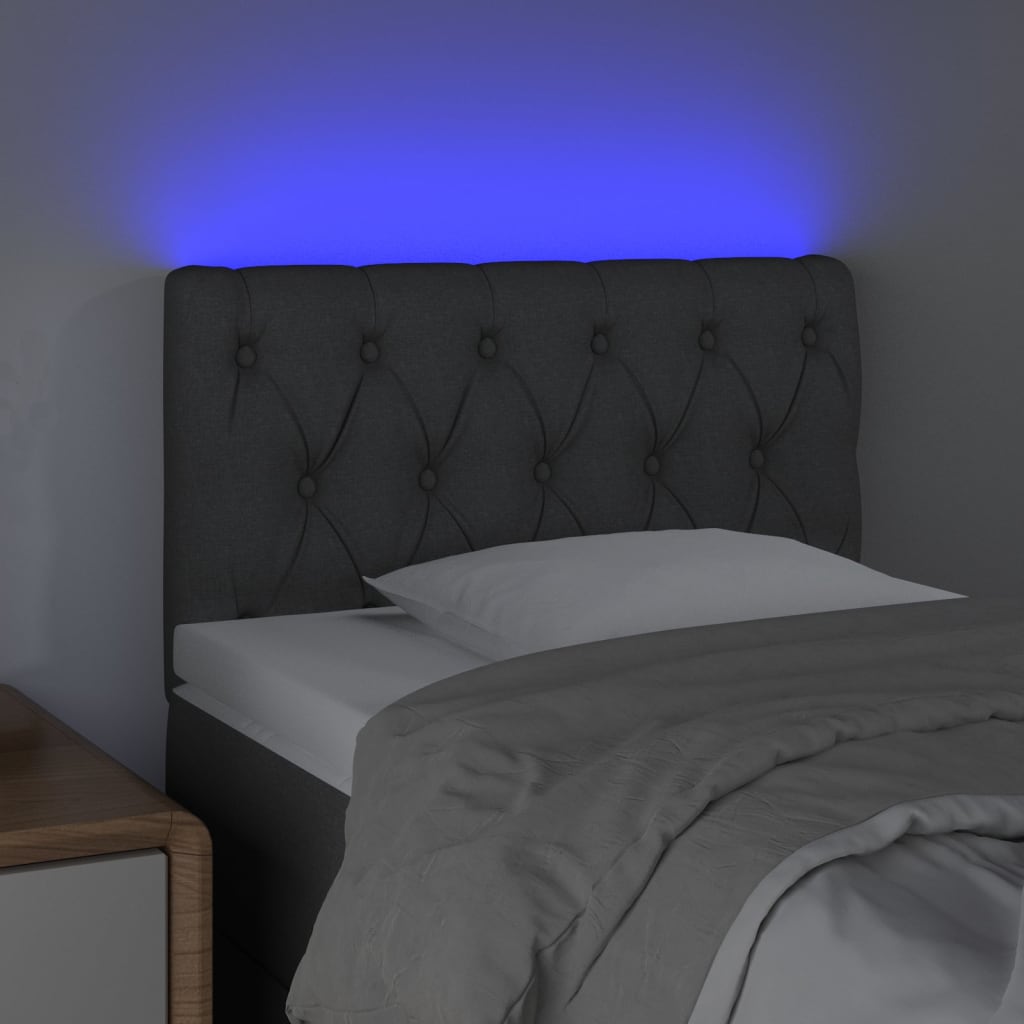 LED uzglavlje tamnosivo 80 x 7 x 78/88 cm od tkanine
