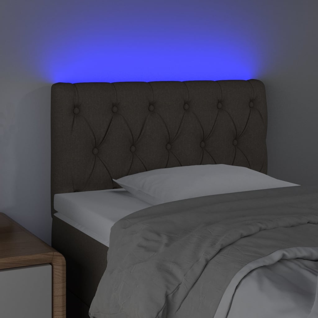 LED uzglavlje smeđesivo 80 x 7 x 78/88 cm od tkanine