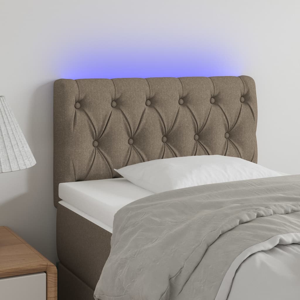 LED uzglavlje smeđesivo 80 x 7 x 78/88 cm od tkanine