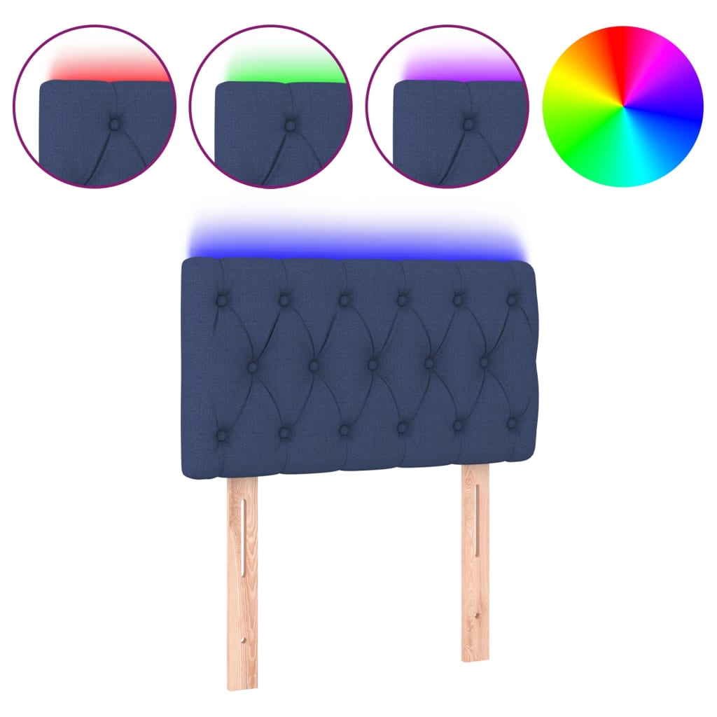 LED uzglavlje plavo 80 x 7 x 78/88 cm od tkanine