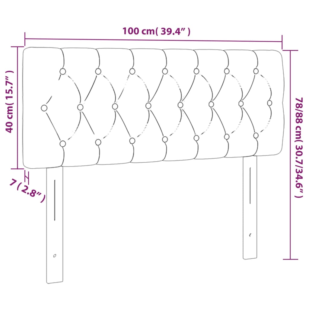 LED uzglavlje plavo 100 x 7 x 78/88 cm od tkanine