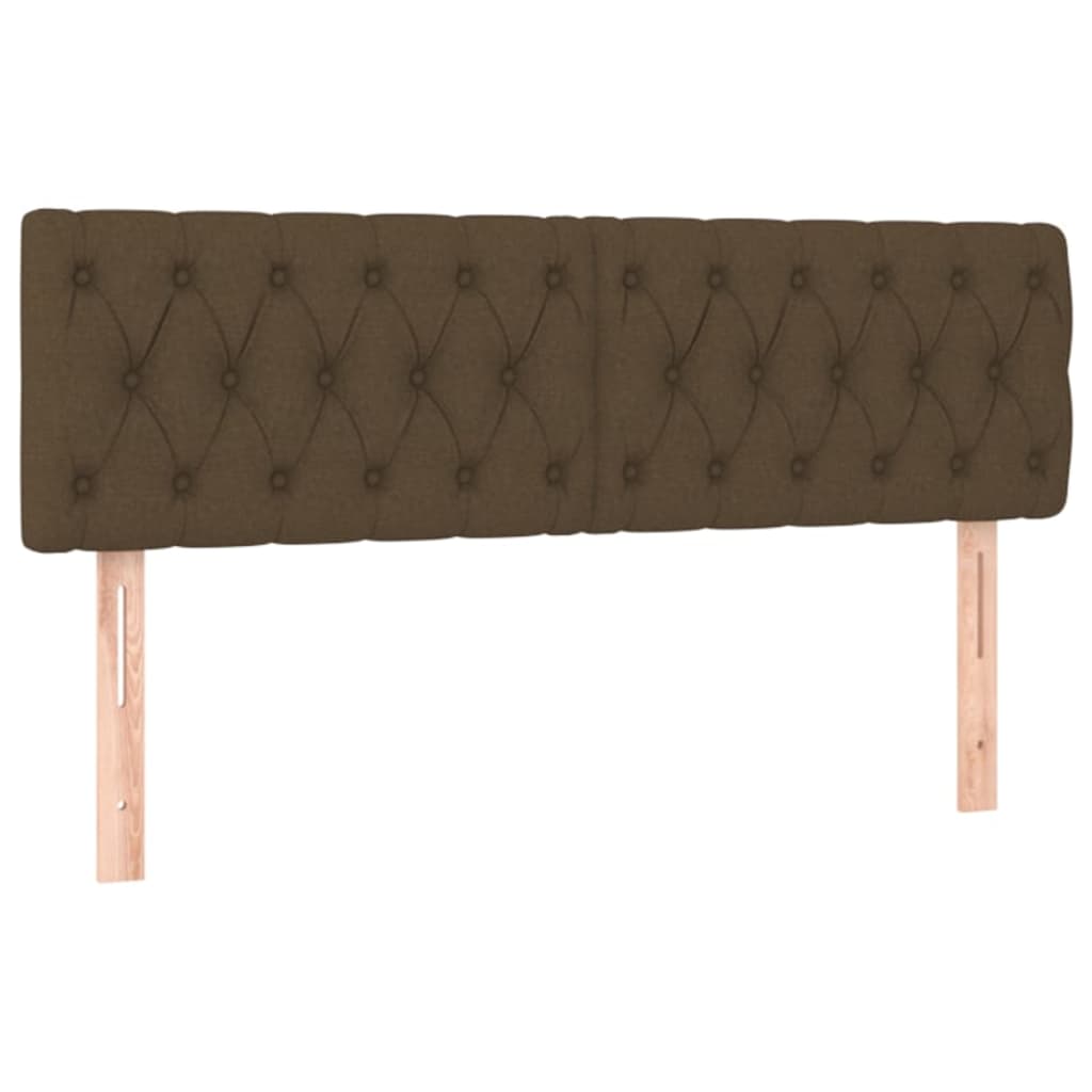 LED uzglavlje tamnosmeđe 144 x 7 x 78/88 cm od tkanine