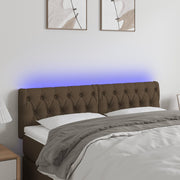 LED uzglavlje tamnosmeđe 144 x 7 x 78/88 cm od tkanine