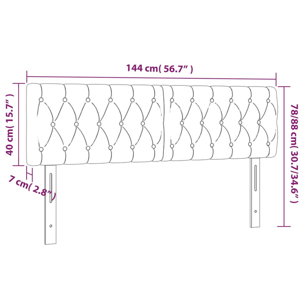 LED uzglavlje plavo 144 x 7 x 78/88 cm od tkanine
