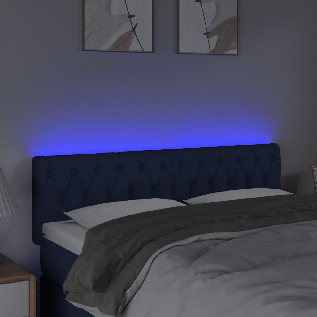 LED uzglavlje plavo 160 x 7 x 78/88 cm od tkanine