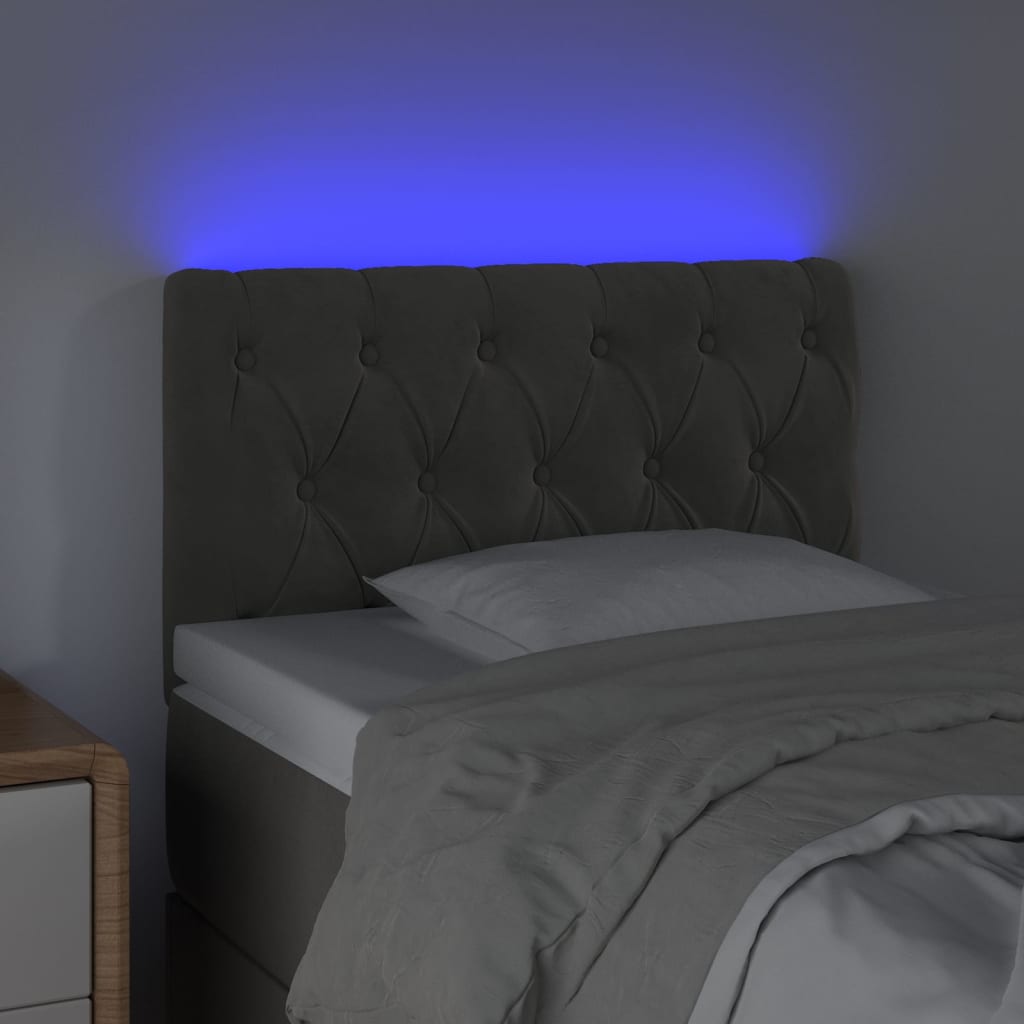 LED uzglavlje tamnosivo 80x7x78/88 cm baršunasto