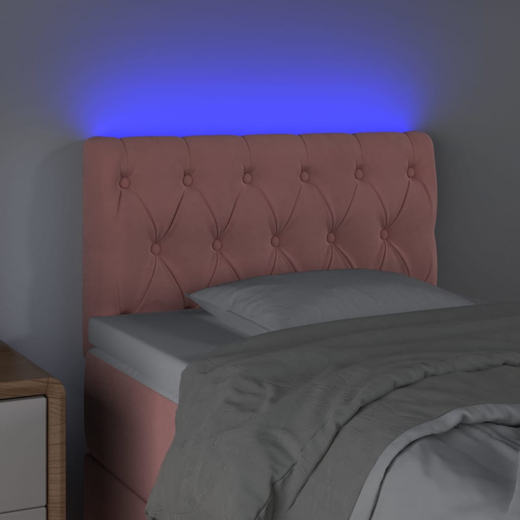 LED uzglavlje ružičasto 80x7x78/88 cm baršunasto