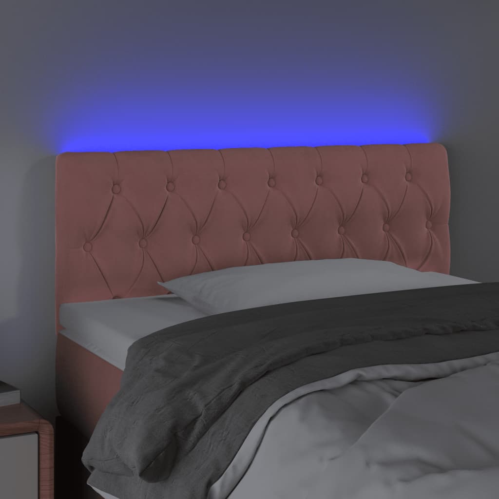 LED uzglavlje ružičasto 100x7x78/88 cm baršunasto