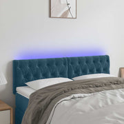 LED uzglavlje tamnoplavo 144x7x78/88 cm baršunasto