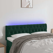 LED uzglavlje tamnozeleno 160x7x78/88 cm baršunasto