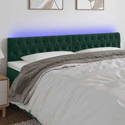 LED uzglavlje tamnozeleno 180x7x78/88 cm baršunasto