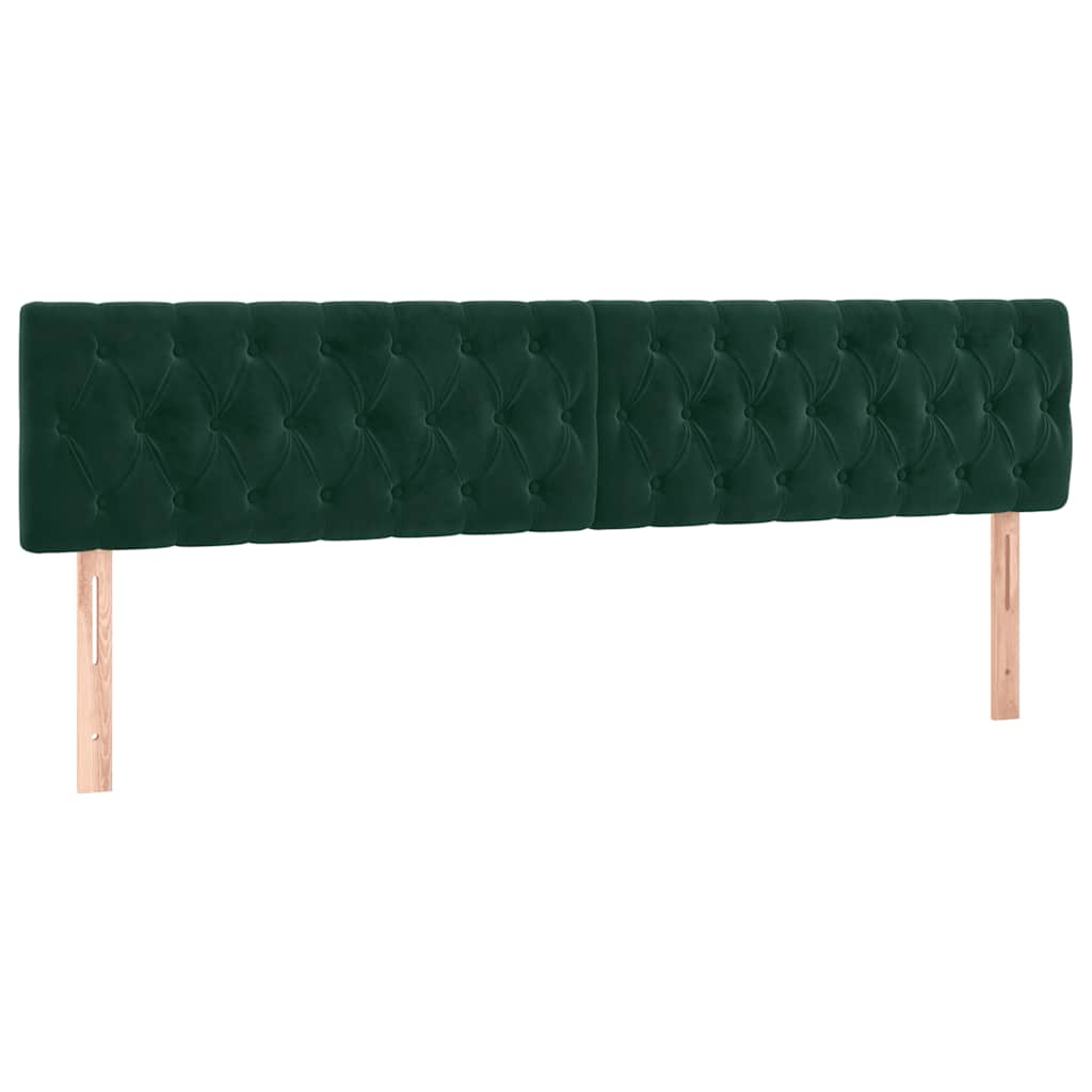 LED uzglavlje tamnozeleno 200x7x78/88 cm baršunasto