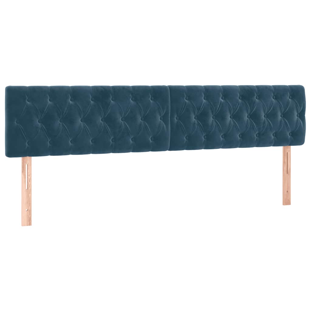 LED uzglavlje tamnoplavo 200x7x78/88 cm baršunasto